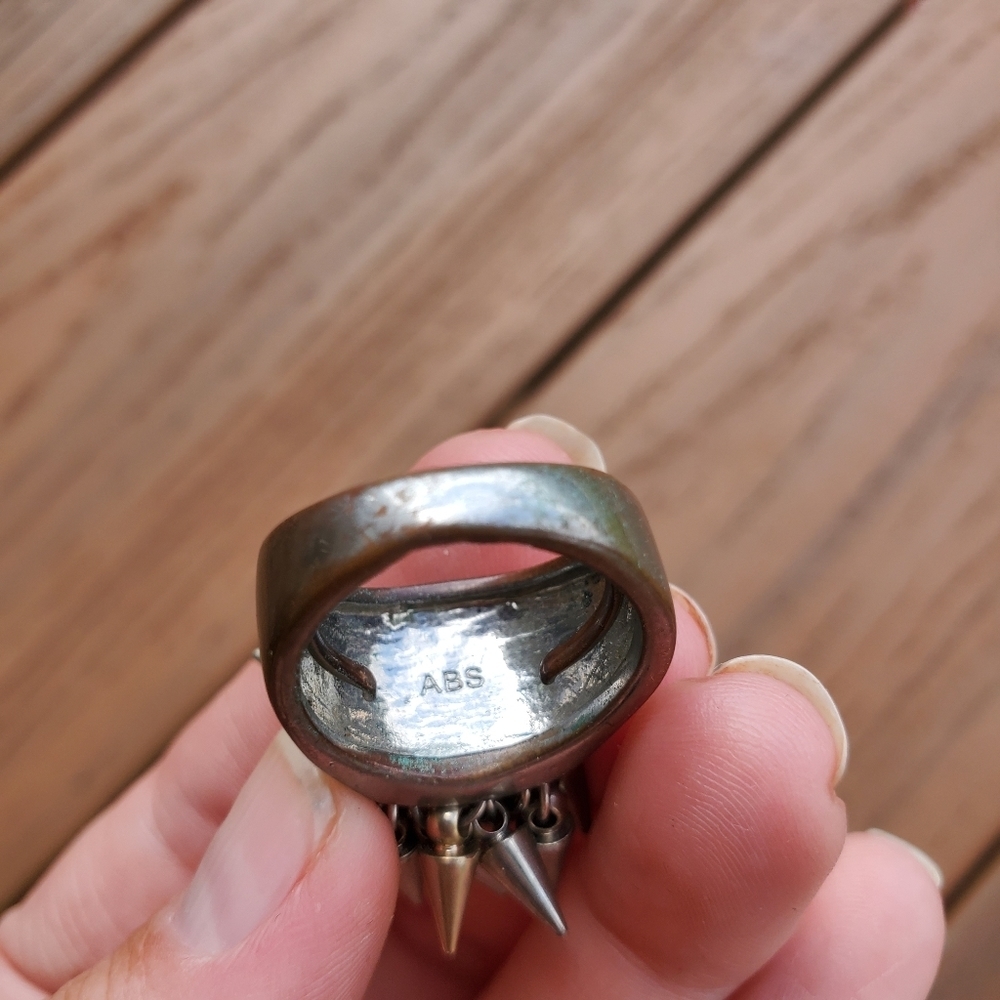 Silver Ring Spikes Studded Statement Ring Goth Stud Biker Boho Everyday Casual 7 - Picture 6 of 8